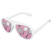 Tennismädchen rosa lila partybrille (Schrägansicht)