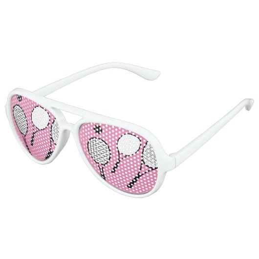 Tennismädchen rosa lila partybrille (Schrägansicht)