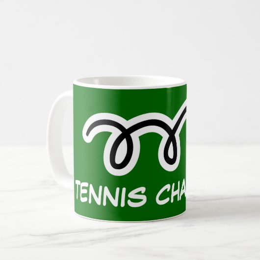 Tennismeister-Tasse für Spieler und Fans Kaffeetasse (Vorderseite Links)