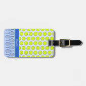Tennismotiv individuelle Name blau Gepäckanhänger (Vorderseite horizontal)