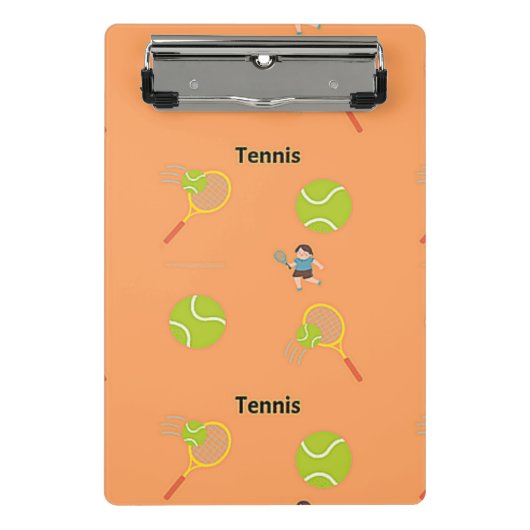 Tennismuster auf braun mini klemmbrett (Vorderseite)