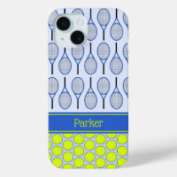 Tennismuster individuelle Name blau