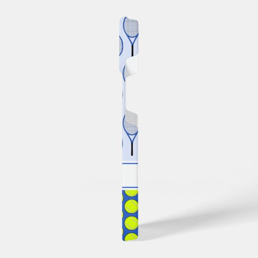 Tennismuster individuelle Name blau iPhone Hülle (Linke Seite)