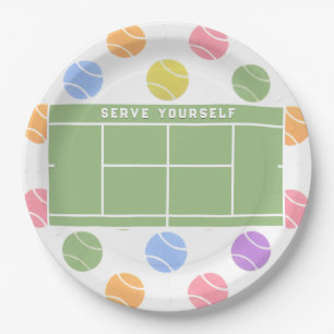 Tennisparty-Papierplatten Pappteller