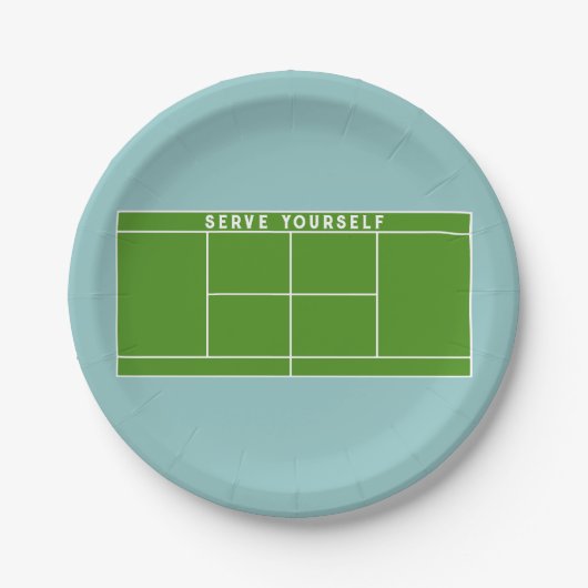 Tennisparty Pappteller (Vorderseite)