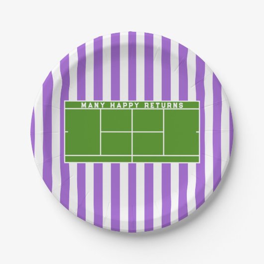 Tennisparty Pappteller (Vorderseite)