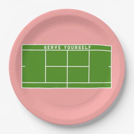 Tennisparty Pappteller (Vorderseite)