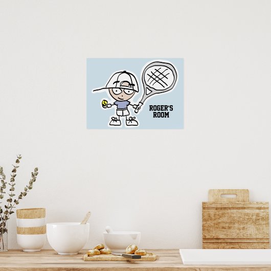 Tennisplakat für Kinderzimmer oder Kinderzimmer Poster (Küche)