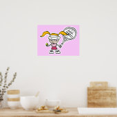 Tennisplakat mit Cartoon für Tennisspieler Poster (Küche)