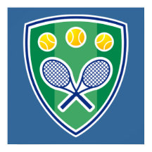 Tennisplakat mit Tennisschläger-Emblem