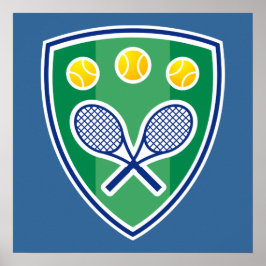 Tennisplakat mit Tennisschläger-Emblem Poster