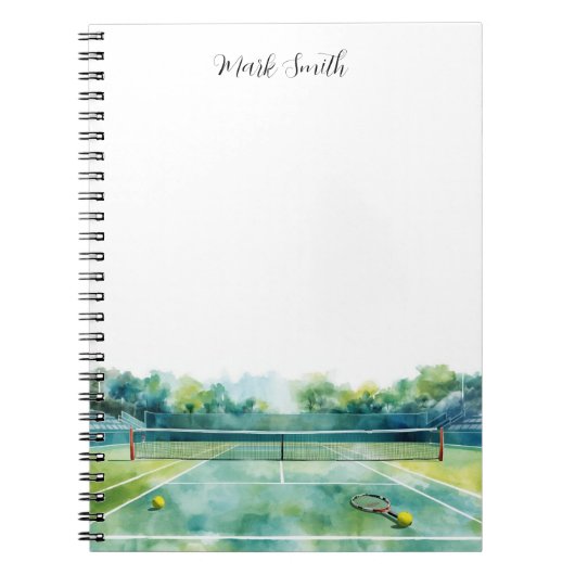Tennisplatz-Aquarell Notizblock (Vorderseite)
