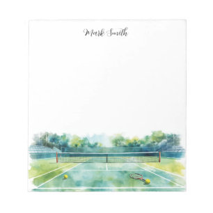 Tennisplatz-Aquarell Notizblock