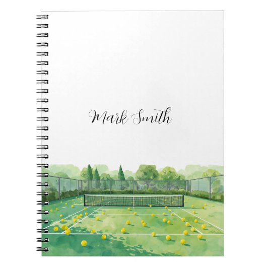 Tennisplatz-Aquarell Notizblock (Vorderseite)
