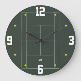 Tennisplatz-Design Sportfan-Homedekor Große Wanduhr