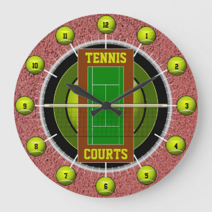 Tennisplatz Große Wanduhr
