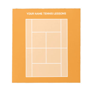 Tennisplatz-Layout-Notizblock für Spieler-Trainer Notizblock
