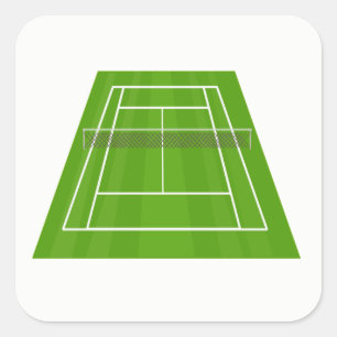 Tennisplatz Quadratischer Aufkleber