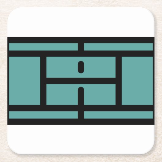Tennisplatz Rechteckiger Pappuntersetzer (Vorderseite)