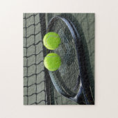 Tennisplatz-Schläger u. Tennisbälle Puzzle (Vertikal)