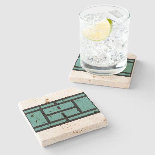 Tennisplatz Steinuntersetzer (Seitenansicht)