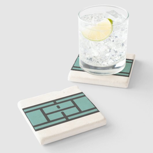 Tennisplatz Steinuntersetzer (Seitenansicht)