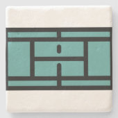 Tennisplatz Steinuntersetzer (Vorderseite)