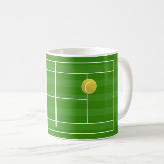 Tennisplatz & TENNIS Ball Kaffeetasse (VorderseiteRechts)