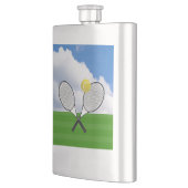 Tennisplatz & TENNIS RACKETS Flachmann (Links)
