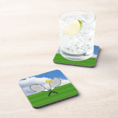 Tennisplatz & TENNIS RACKETS Getränkeuntersetzer (Rechte Seite)