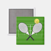 Tennisplatz & TENNIS RACKETS Magnet (Vorderseite/Rückseite)
