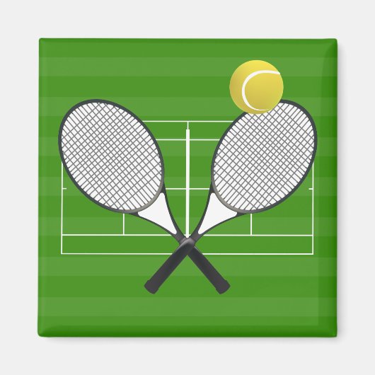 Tennisplatz & TENNIS RACKETS Magnet (Vorne)