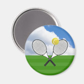Tennisplatz & TENNIS RACKETS Magnet (Vorderseite/Rückseite)