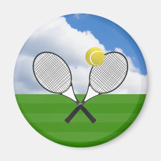 Tennisplatz & TENNIS RACKETS Magnet (Vorne)