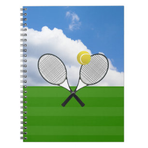Tennisplatz & TENNIS RACKETS Notizblock