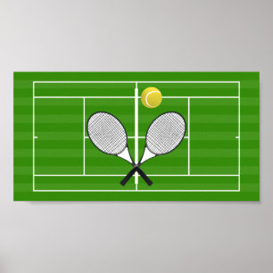Tennisplatz & TENNIS RACKETS Poster