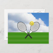 Tennisplatz & TENNIS RACKETS Postkarte (Vorne/Hinten)