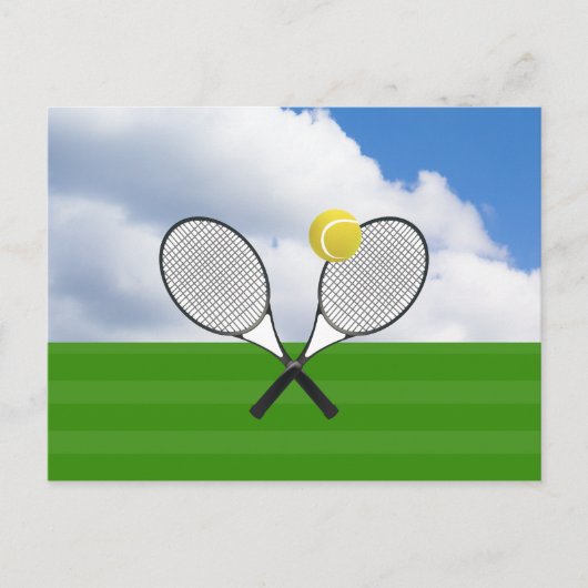 Tennisplatz & TENNIS RACKETS Postkarte (Vorderseite)
