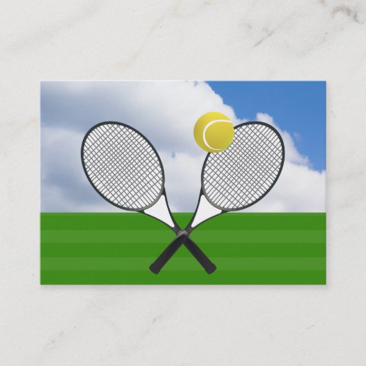Tennisplatz & TENNIS RACKETS Visitenkarte (Vorderseite)