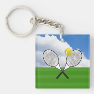 Tennisplatz & TENNIS SCHLÄGER Schlüsselanhänger