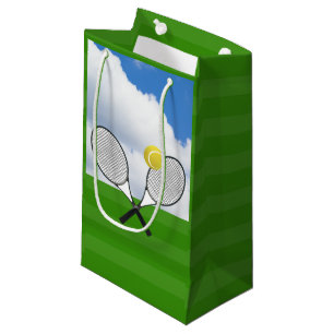 Tennisplatz u. TENNIS-SCHLÄGER Kleine Geschenktüte