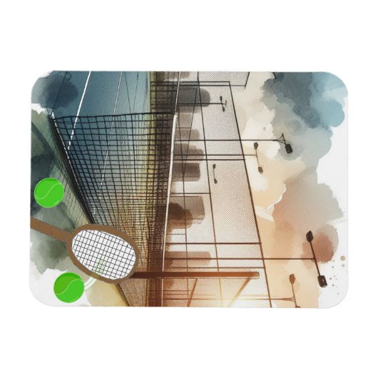 Tennisplatz und Racket Magnet (Horizontal)