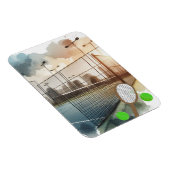 Tennisplatz und Schläger Magnet (Rechte Seite)