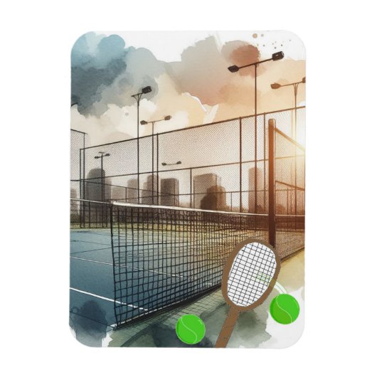 Tennisplatz und Schläger Magnet (Vertikal)