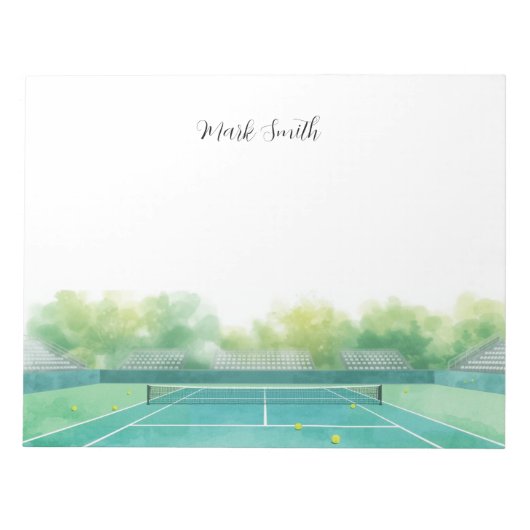 Tennisplatz-Wasserfarbe Notizblock (Vorderseite)