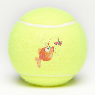 Tennisplätze für Fische und Wurm Tennisbälle