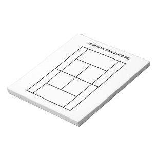 Tennisplatzmaße Notizblock für Spielertrainer