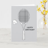 Tennisracket und Ball Grußkarte Karte (Gelbe Blume)