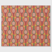 Tennisrackets & Balls Muster Geschenkpapier (Flach)