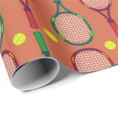 Tennisrackets & Balls Muster Geschenkpapier (Rolleneckpunkt)